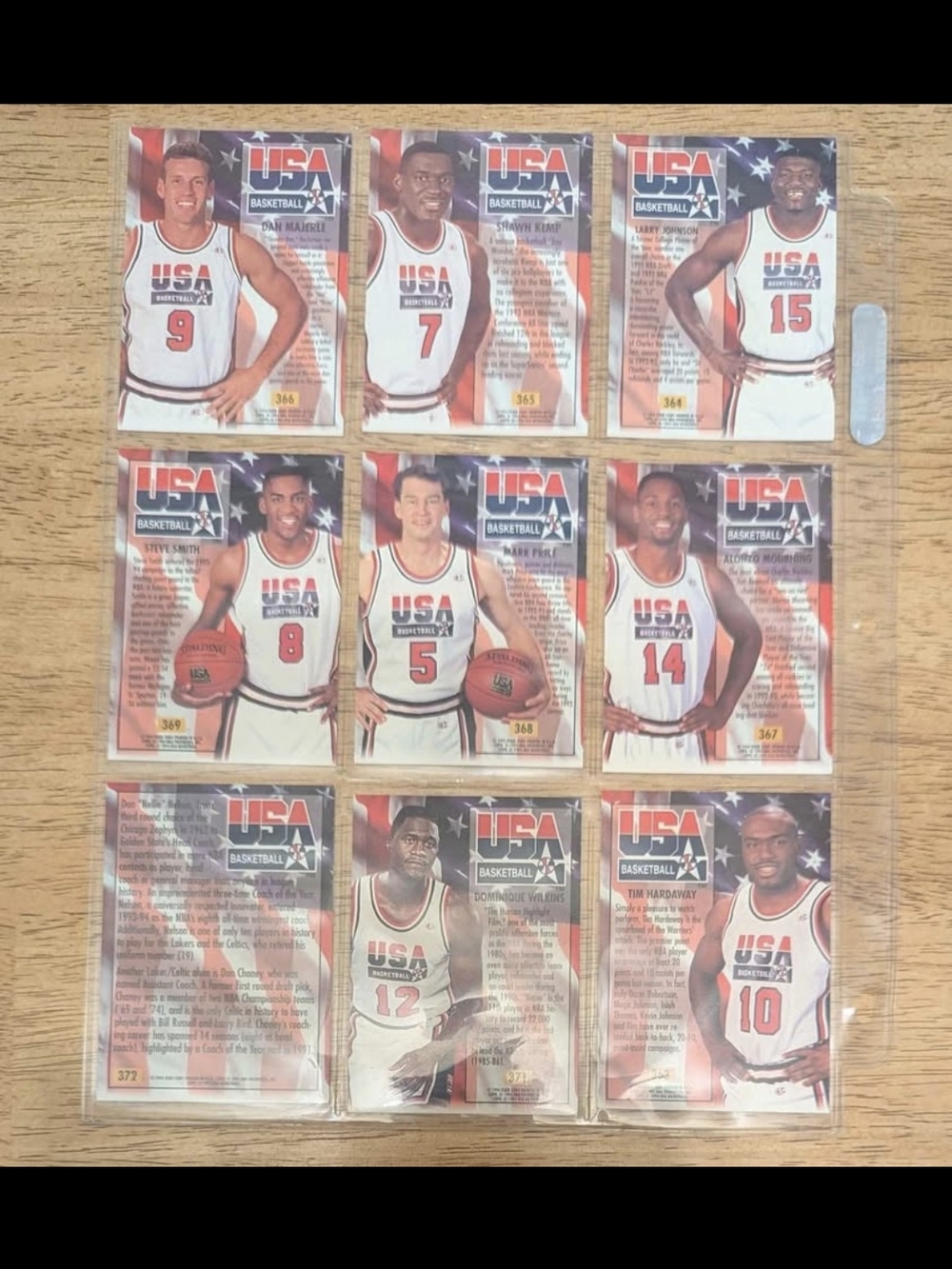 USA Basketball Fleer Ultra 93-94, 11 Card Lot Larry Johnson, Hardaway, S. Kemp